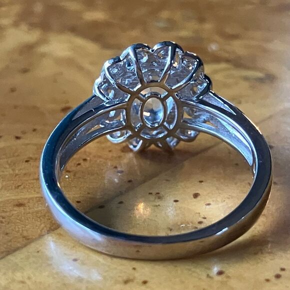 Natural Aquamarine Sterling Silver Ring Size 8.75 - Picture 5 of 9